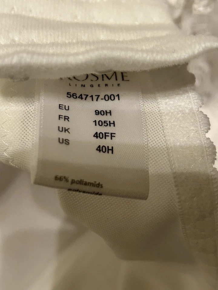 Rosme Women's Size 40H Full Figure Underwire Bra White Lace NWOT - Image 3 of 4