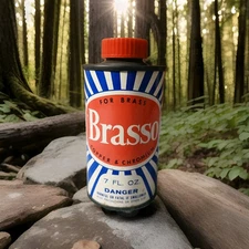 Vintage 1960s Brasso Metal Can -  7fl Oz ~ NOS Unopened