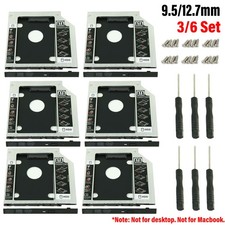 HDD CD/DVD Caddy 9.5mm 12.7mm SATA to SATA Hard Drive Adapter For Laptop 3/6Set