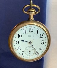 Antique 1917 Elgin Gold Filled Pocket Watch 16S 17J Model 7 Grade 387 RUNNING 