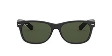 RAY-BAN RAY-BAN RB2132 NEW WAYFARER 6462/31 RUBBER BLACK ON BLACK/G-15 GREEN