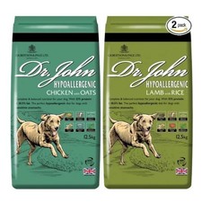 25kg DRY DOG FOOD - Dr John Hypoallergenic Dry Dog Food 1 x Chicken & 1x Lamb 2.15 per kilo