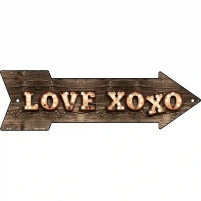 Love XOXO Dummy Decorative Bulb Letters Novelty Metal Arrow Sign