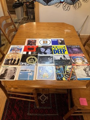 ROCK 45's, NEW, NOS, OLD RECORD STORE STOCK, W/ PICTURE SLEEVES, LOT of 18