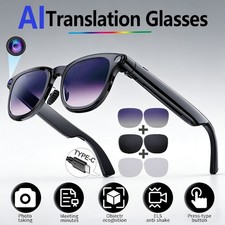 AI Smart Glasses 8MP 3 in 1 Bluetooth Call Real-time Translation Photo Video