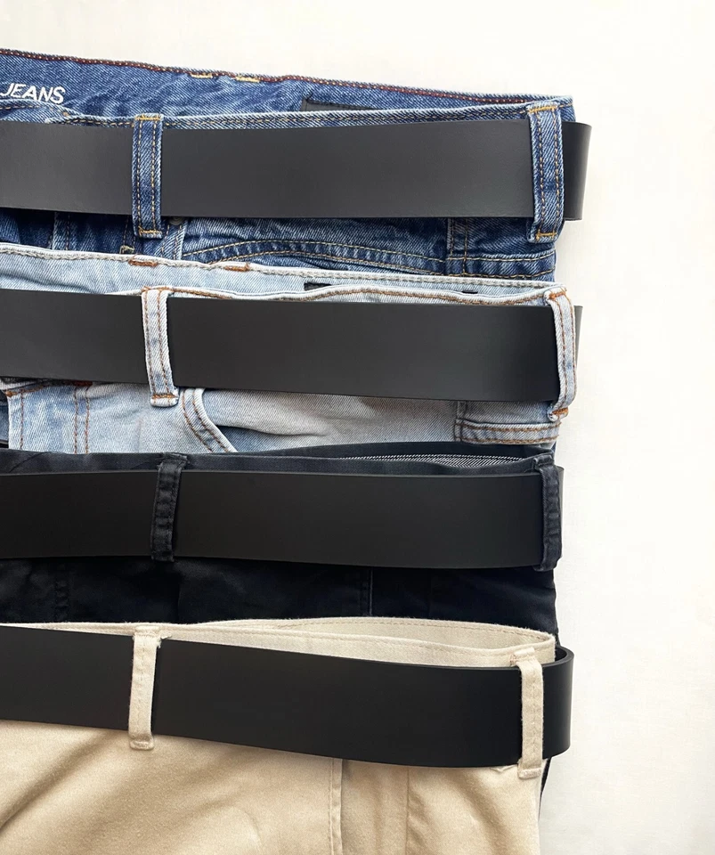 Cinturón sin hebilla piel hombre y mujer 4 cm de ancho 40 mm Broche a presión - Imagen 4 de 4