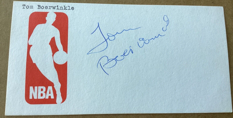 TOM BOERWINKLE Personally Autographed Signed NBA Card BULLS Free Shipping