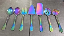 Iridescent Rainbow Serving Utensils Set of 7