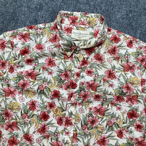 Denim & Supply Ralph Lauren Floral Shirt Men's XL Pink Hawaiian Aloha Preppy AOP