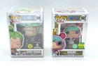 Funko Pop! One Piece Sugar Scented Con Exc #1622 & Zoro Enma Glow GID #1288 NIB