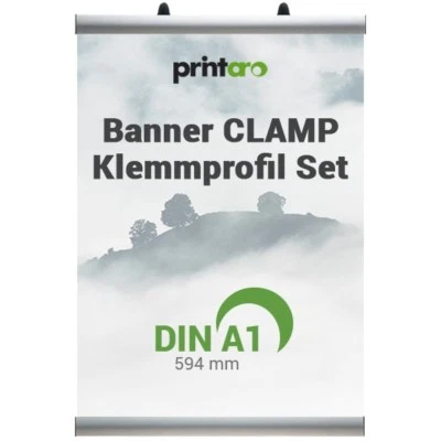 MARKENLOS Banner Clamp Klemmprofil Set/Klemmschien/DIN A1 59,4 cm