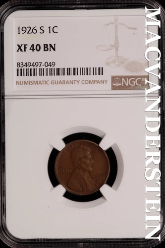 1926-S Lincoln Wheat Cent - NGC XF 40 BN - Scarce  No Reserve  #SLH208