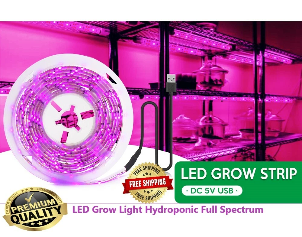 spredning lemmer plads LED Grow Light Hydroponic Full Spectrum 5V USB Grow Light Strip 2835 LED  Phyto | eBay