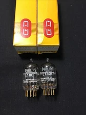 NOS NIB PAIR PHILIPS Great Britain E180F 6688 Vacuum Tube Valves TESTED 9.8164
