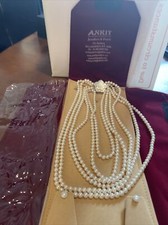 Ankit Jewlers Multistrand Pearl Necklace And Matching Earrings 