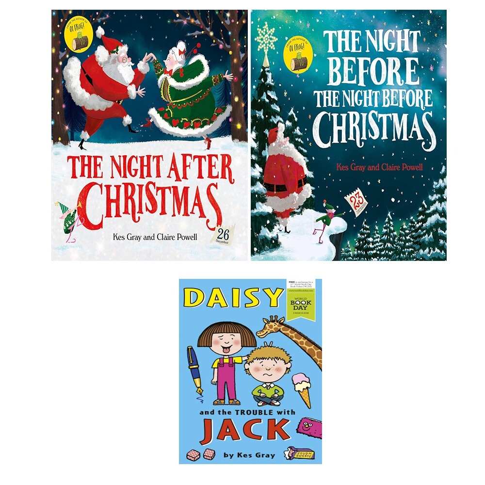 Kes Gray Collection 3 Books Set Daisy and the Trouble,Night After Christmas