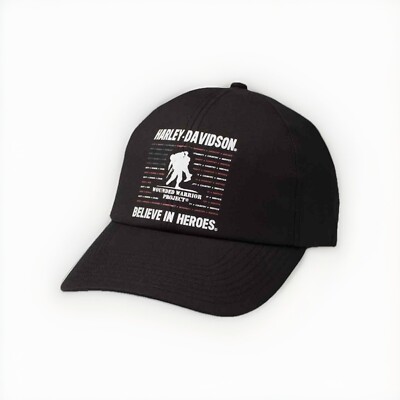 Harley Davidson Mens Wounded Warrior Project Hero Stretch Fit Baseball Cap Small