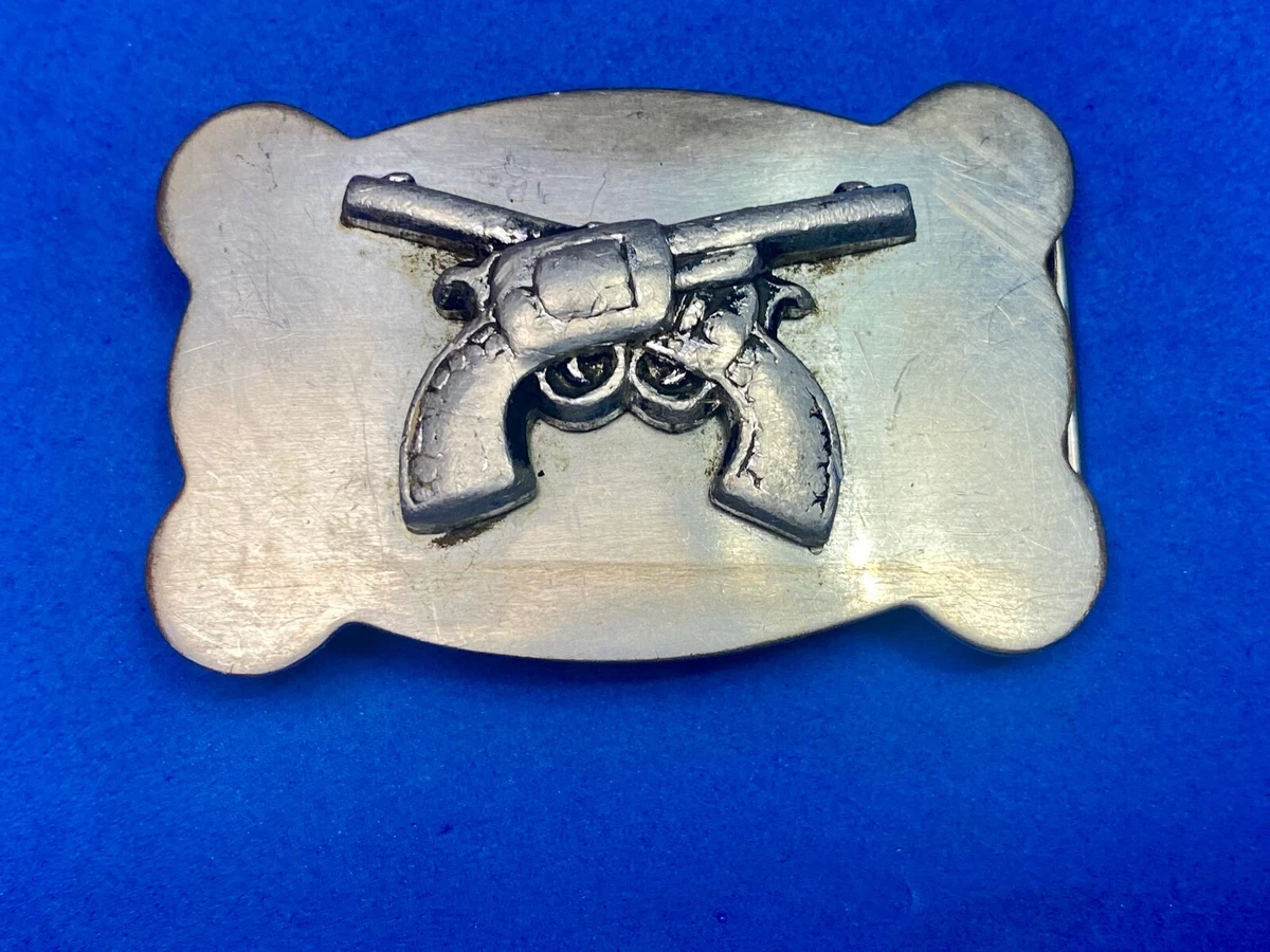 Vintage western crossed guns pistols cowboys six shooters belt buckle | eBay