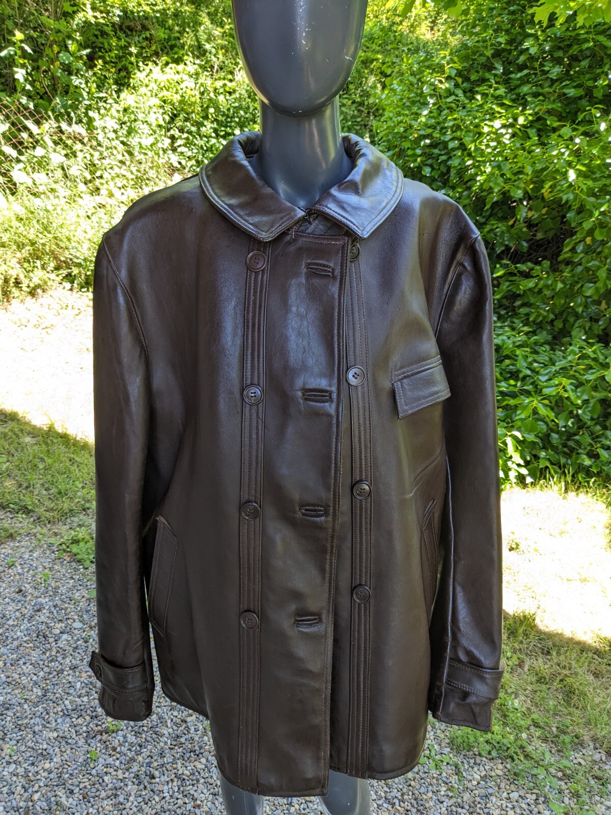 Antique coat jacket work leather coat 1950s 60s Le Corbusier