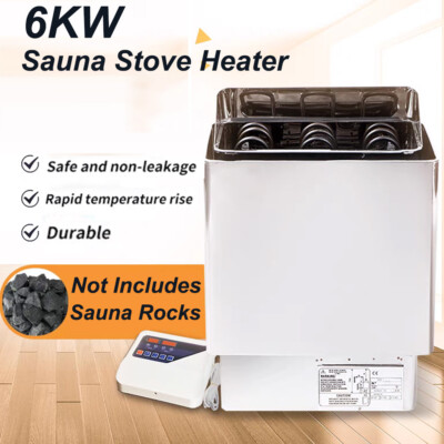 304 Acero Inoxidable 6KW Calentador de Sauna Seca Estufa Controlador Externo US