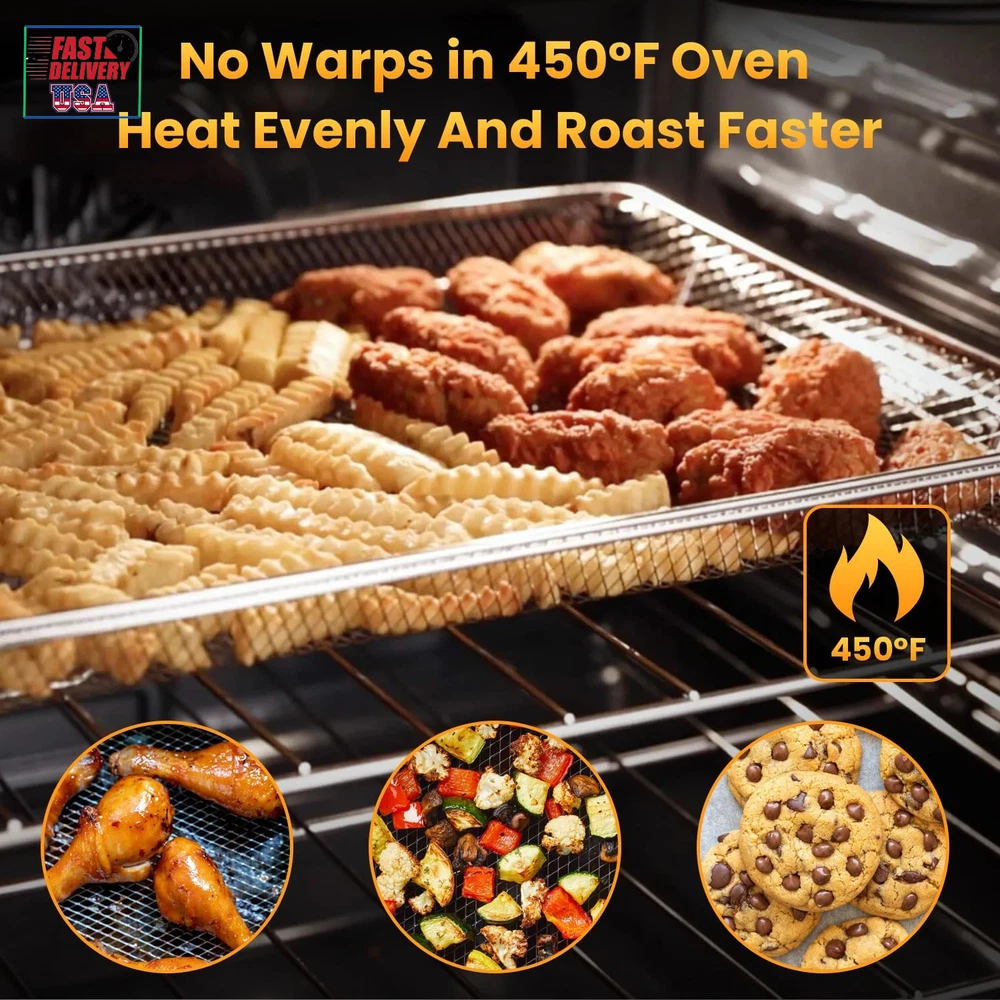 Stainless Steel Mesh Air Fryer Basket for Breville Smart Oven Air Fryer Pro - 3-Piece Set