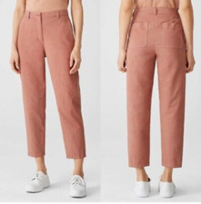 Eileen Fisher Organic Cotton Hemp Tapered Pant Womens 6 Pink Ankle Cropped