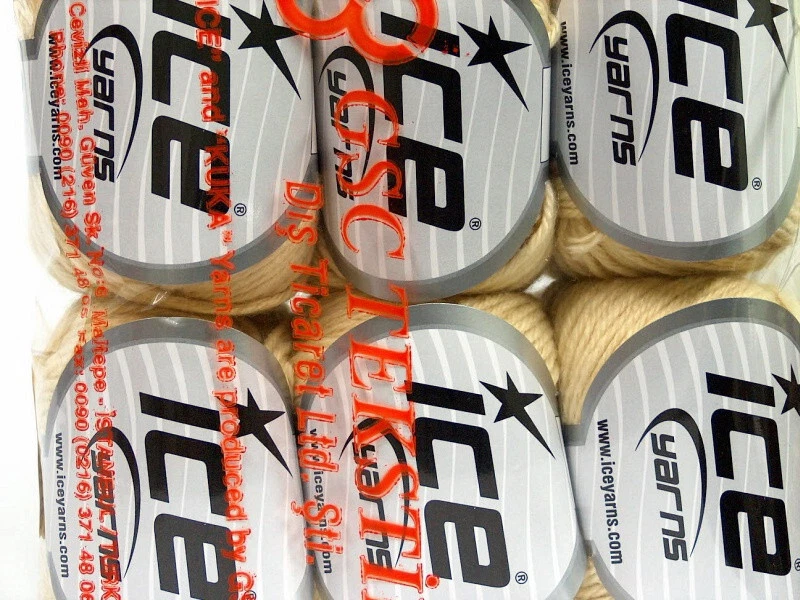 Lote de 6 madejas Baby Merino DK hilo lana ligero 6x50g/100m crema Foto 4 de 4