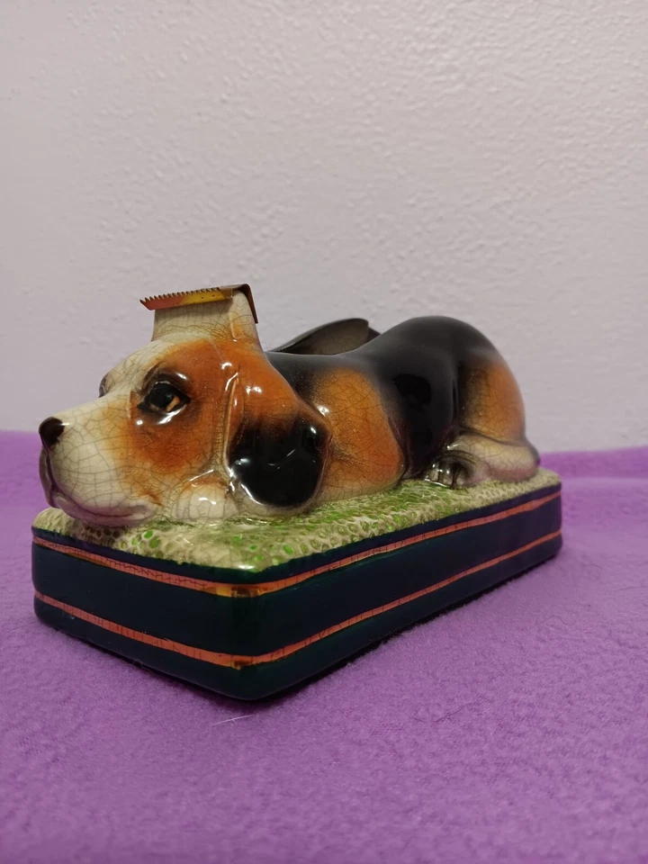 Dispensador de cinta vintage Takahashi Hound perro Foxhound Basset Hound Beagle Japón Foto 2 de 4