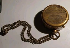 Brass Compass w/chain Dad to Son Gift Free Shipping 