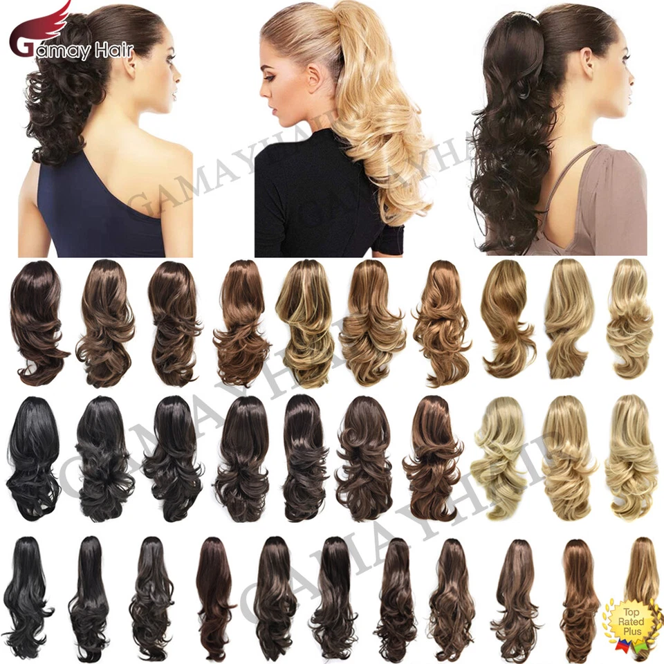 Коготь зажим хвост волос расширения реальный как человеческий пони хвост длинный волнистый шиньон - Изображение 4 из 4