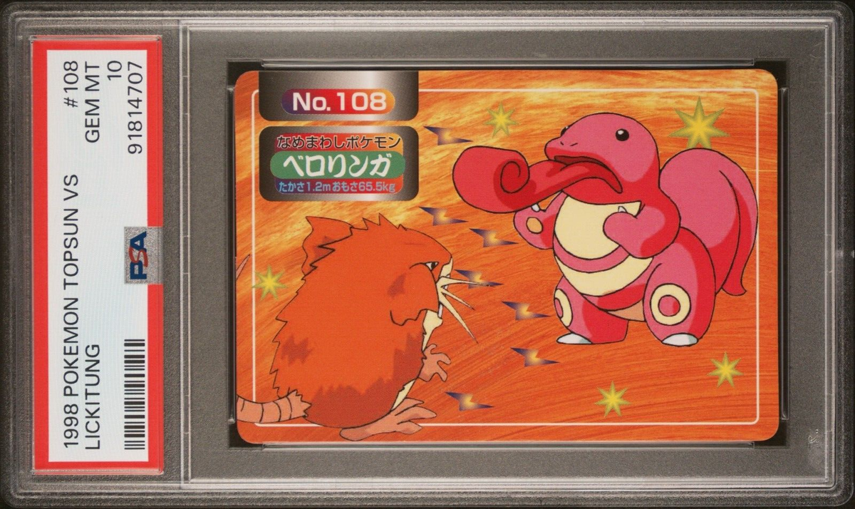 Pokemon Card Lickitung VS Raticate No. 108 Topsun VS PSA 10 GEM