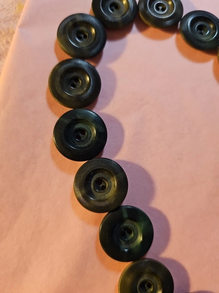 Antique Vintage Green Marbled Bakelite Buttons 5/8" 23 Pcs - Image 3 of 4