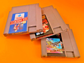 NES LOT,  Super Mario, Ice Hockey, Tiger heli Nintendo Three Game Lot    LB