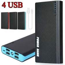 4 USB 10000mAh Portable Backup External LED Power Bank Battery Pack Charger