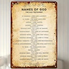 Vintage Style "Name of God" Old Testament Tin Metal Signs Home Décor Wall Art, S
