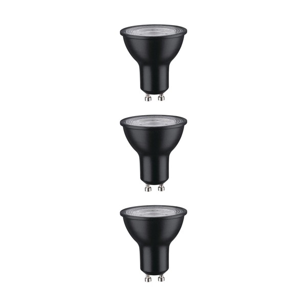 Set Standard 230V LED Reflektor GU10 3Er-Set 3X460Lm 3X7W 2700K Dimmbar Schwarz-image