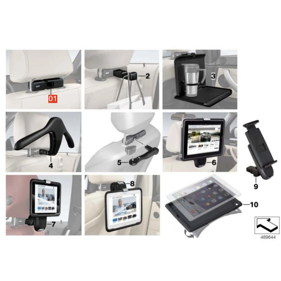 Travel & Comfort Headrest Base Holder for BMW 2014-2025 F22 F23 F44 F46 F87 G42 - Изображение 3 из 4