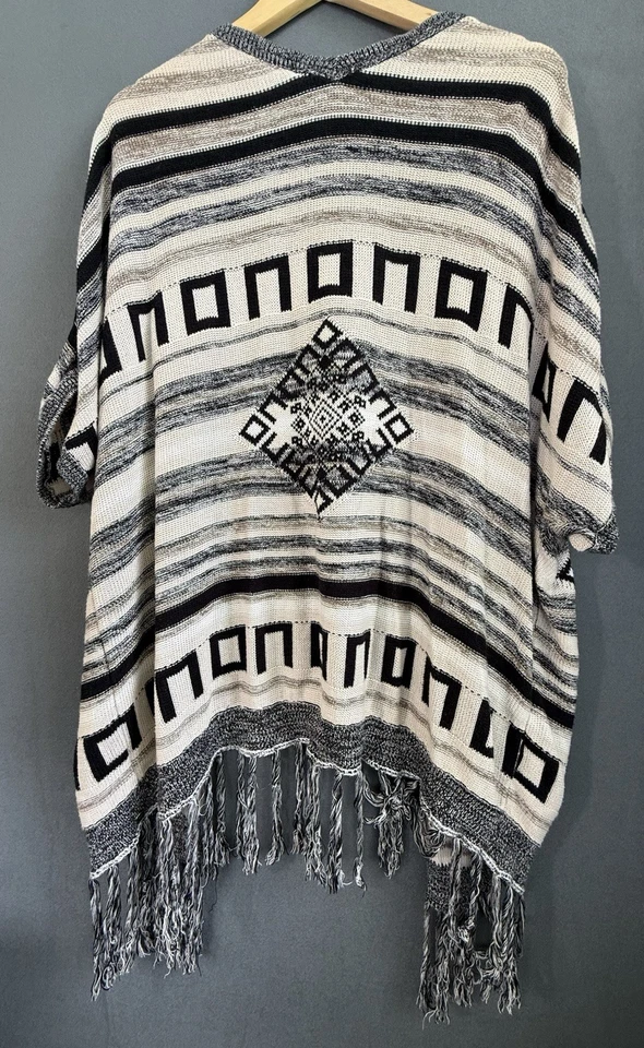 Cárdigan occidental Roxy Southwest frente abierto túnica encogida flecos para mujer mediano” Foto 3 de 4