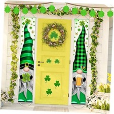 2 Pieces St. Patrick's Day Banner Decorations Green Irish Gnome Welcome