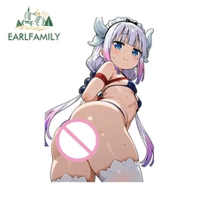 EARLFAMILY Kanna Kamui Cute Butt Vinyl Car Wrap Stickers Waterproof Anime Decal