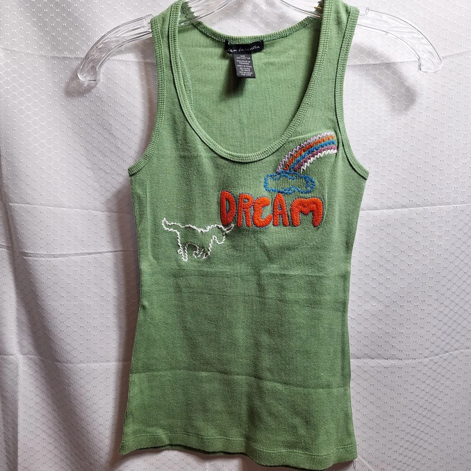 URBAN BEHAVIOR Y2K Tank Top (Lot of 2) Sz XS Brown Green Dream Rainbow Unicorn - Image 3 of 4