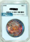 1886-P Gem BU ++++  Morgan Dollar  Monster Rainbow Color Toned SUPERB