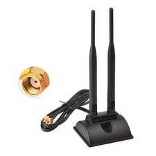 WiFi Antenna with RP-SMA Connector, 2.4GHz 5GHz Dual Band Antenna Magnetic Ba...