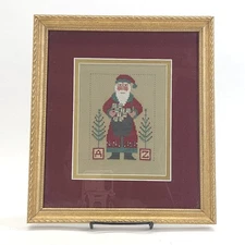 The Prairie Schooler Cross Stitch Santa Claus Frame Mat Primitive Christmas 1997