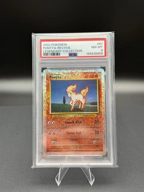 Pokemon Ponyta Reverse Holo Legendary Collection 87 PSA 8 New CERT