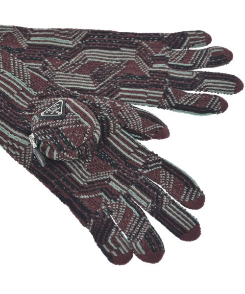 PRADA Gloves Dark RedxGreenxBlack(Patterned) L 2200640638030 | eBay