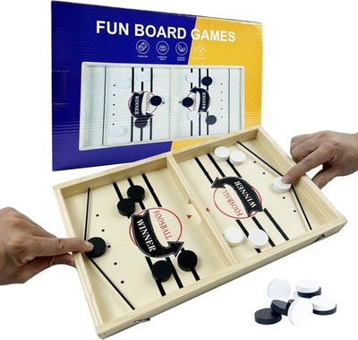 Tischhockey Holzspiel Sling Puck Brettspiel Geschenk für Erwachsene