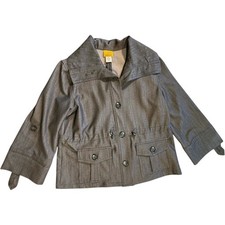 Ruby Rd Womens Gray Utility Jacket Size 6 Dra...