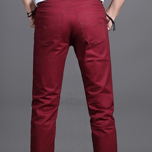 Stylish Men's Midrise Solid Straight Trousers Casual Slim Fit Chinos in Khaki - Picture 17 of 74