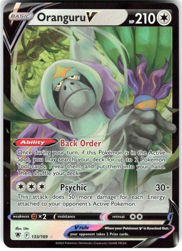 Oranguru V 133/189 Holo V Rare Astral Radiance Pokemon Near Mint